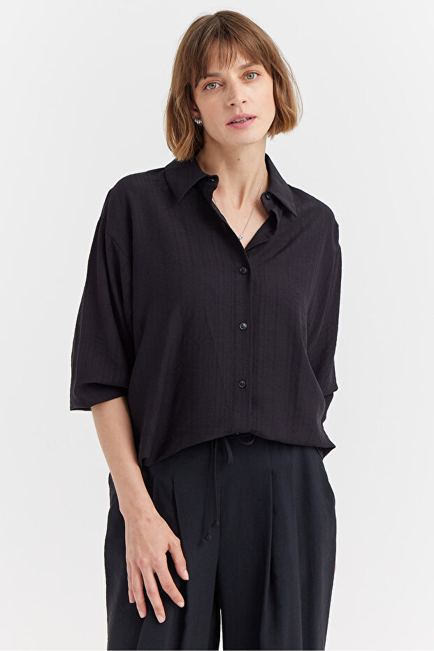 Kadın Oversize Gömlek - 6