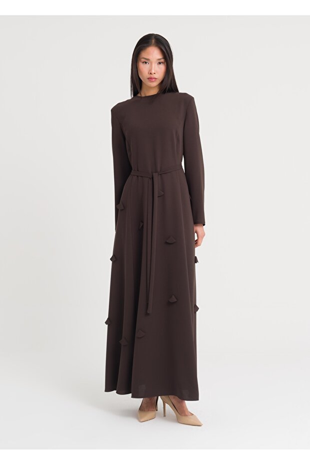 Lazer Yapraklı Elbise - 2