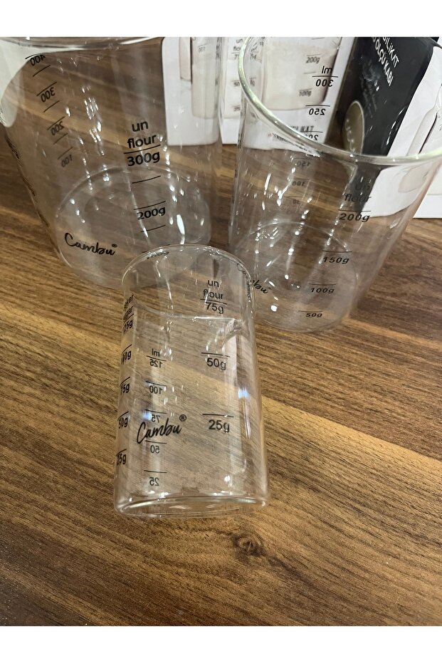 3 lü cam ölçü bardağı - 3