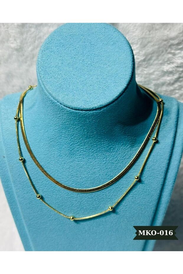 Steel 2-Piece Italian Chain Necklace