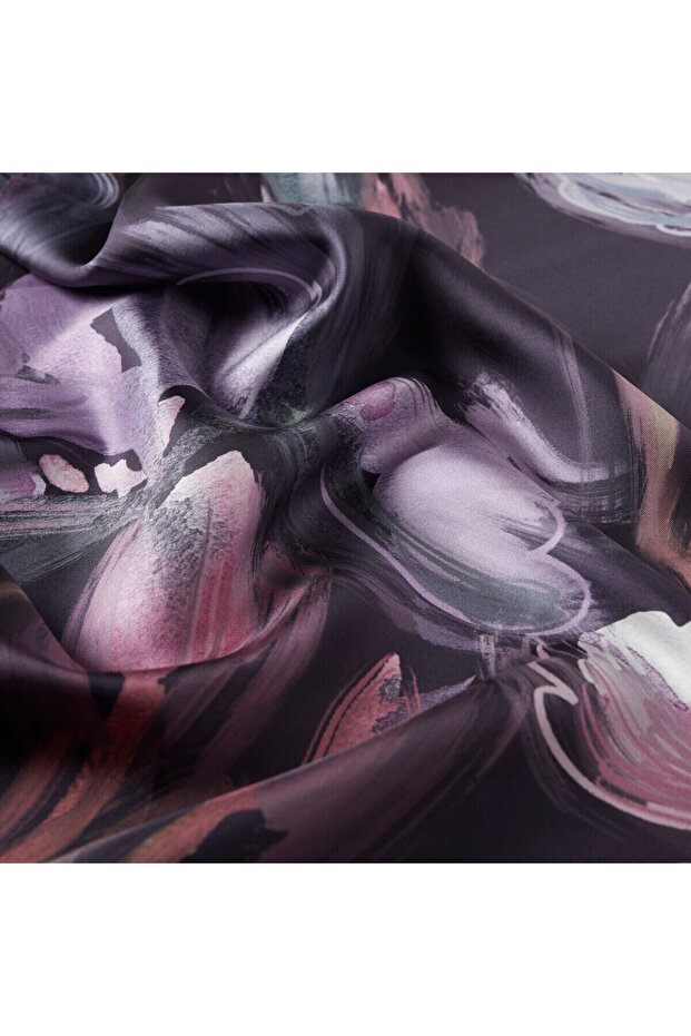Mor İris Çiçeği Tivil İpek Eşarp - 2