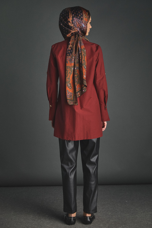 Kolları Şeritle Katlanabilir Tunik - 5