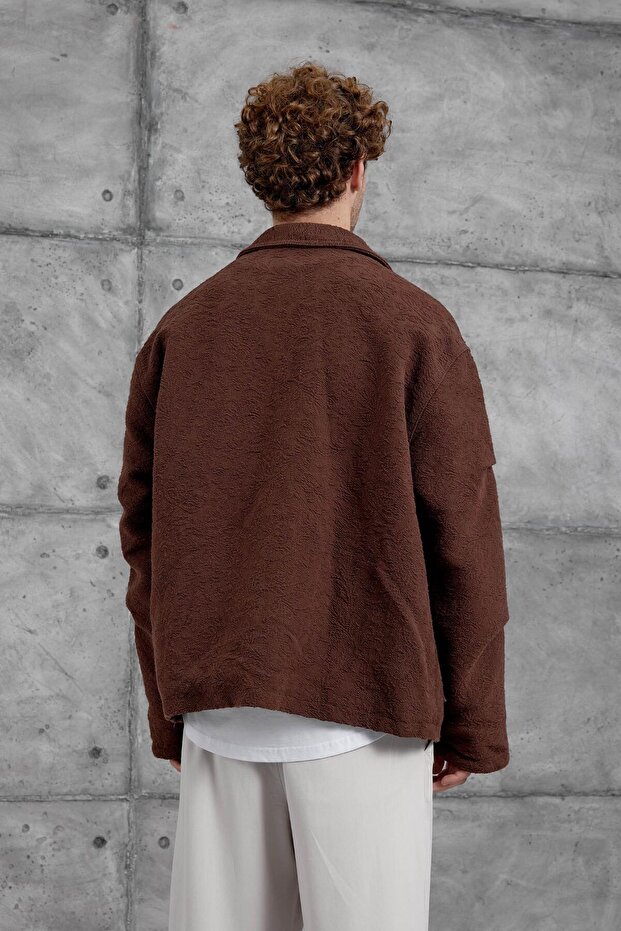 سترة رجالية بنية اللون من Gst مقاس كبير - 6