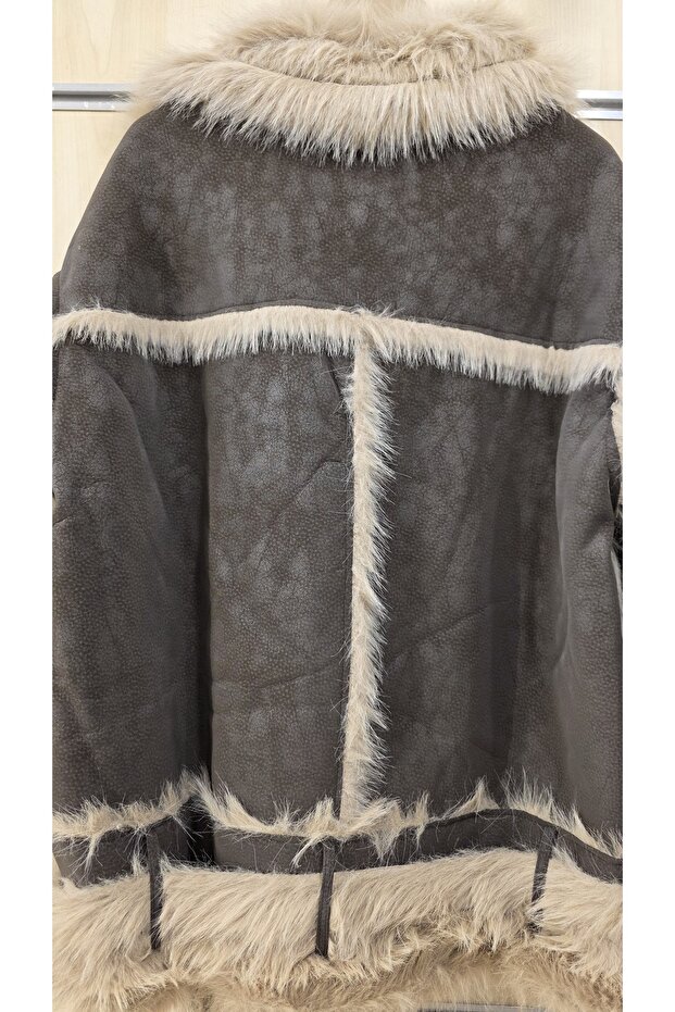 معطف راكب الدراجة النارية مع فرو من الداخل - 6