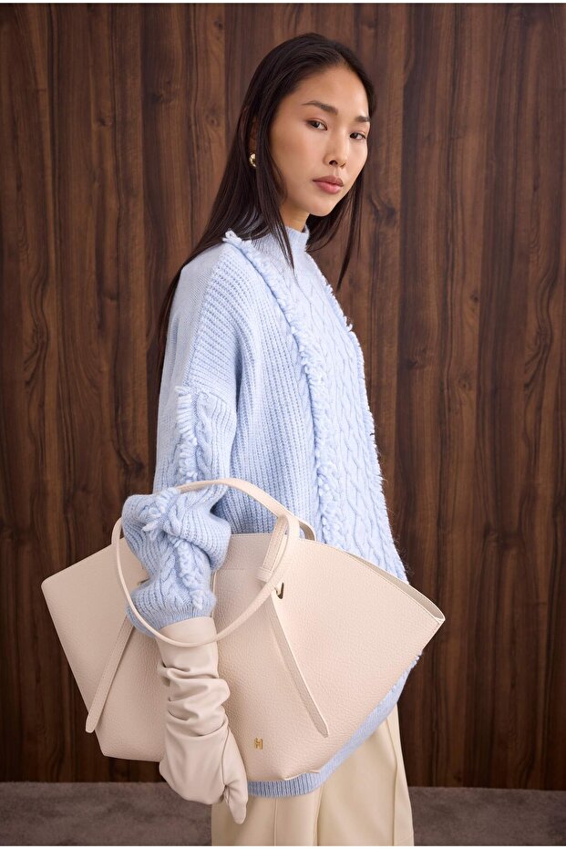 Maxi Shopper Çanta Ekru - 2