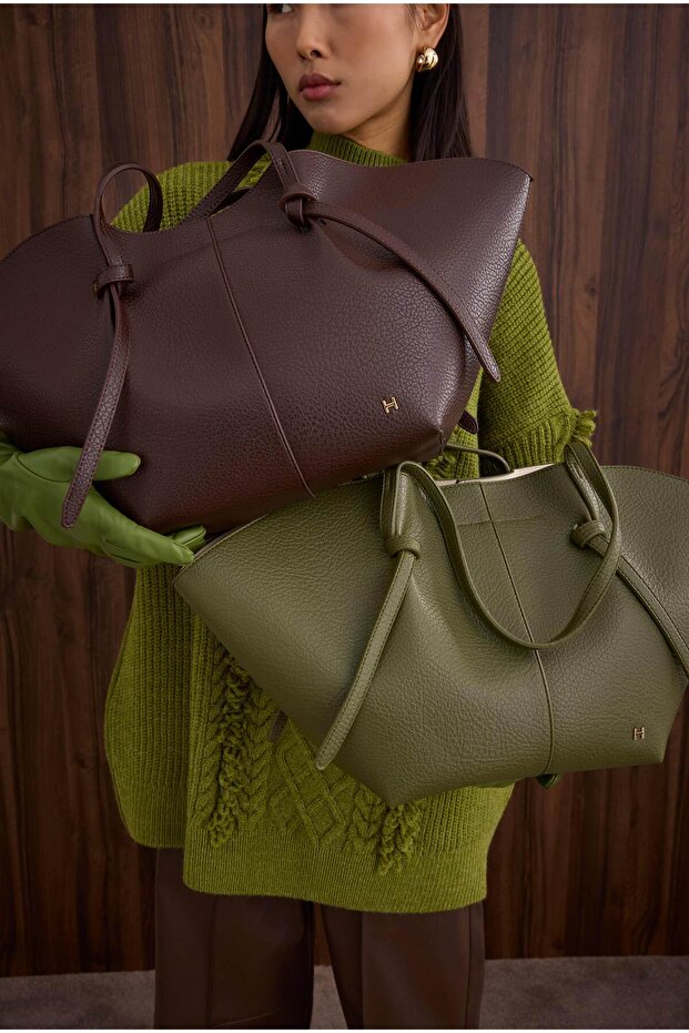 Maxi Shopper Çanta Acı Kahve - 4