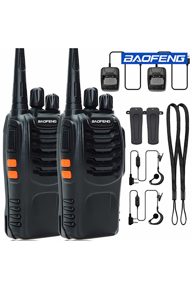 2pcs Two Way Radio, Walkie Talkies, Handheld Transceiver, Intercom, Rechargeable, Long Range - 1