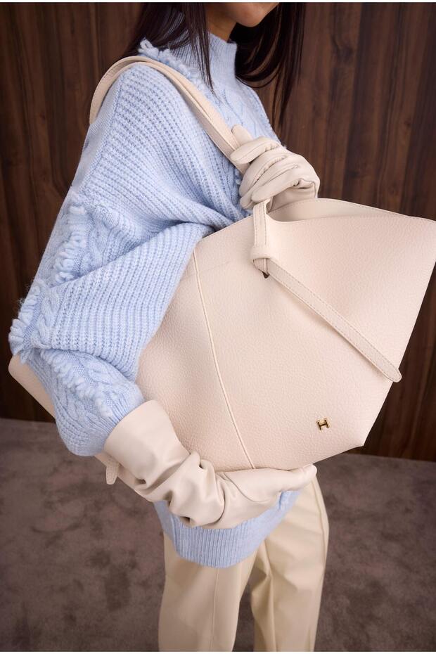 Maxi Shopper Çanta Ekru - 1