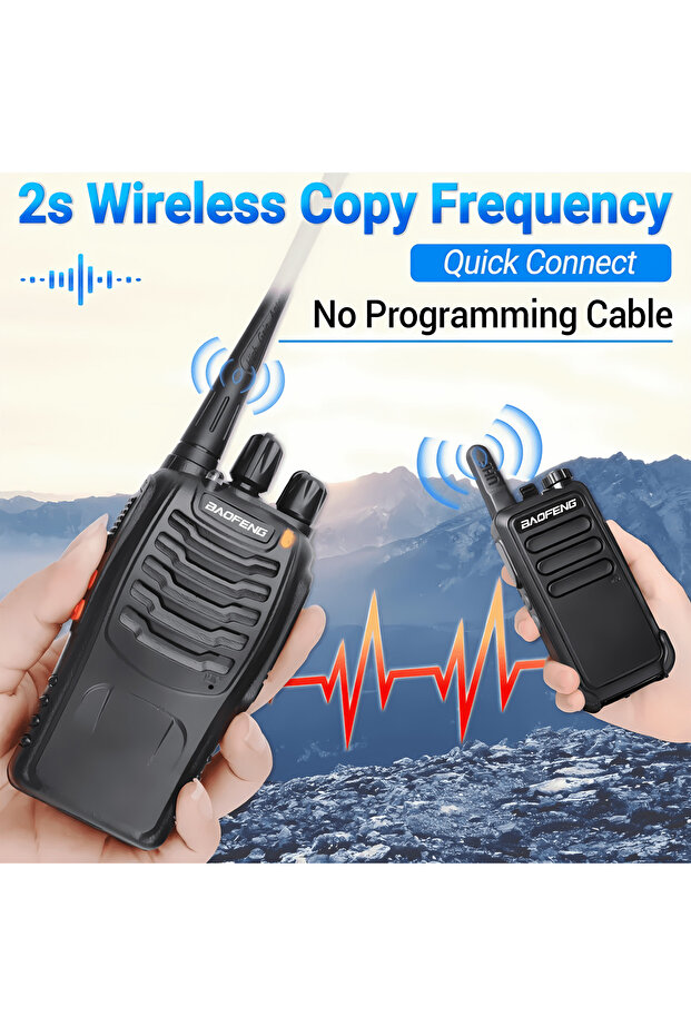 2pcs Two Way Radio, Walkie Talkies, Handheld Transceiver, Intercom, Rechargeable, Long Range - 4