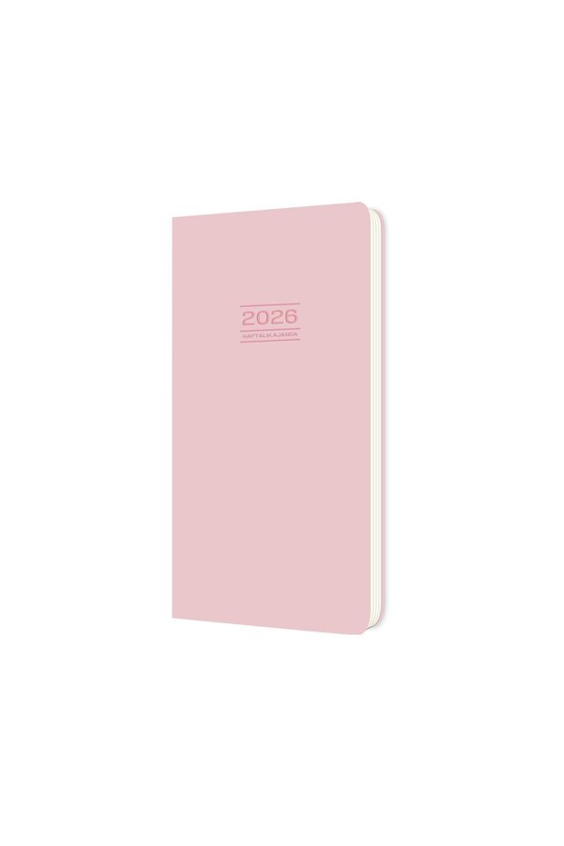 Keskin 2026- 8*16 Hardcover Weekly Pocket Agenda - Pink