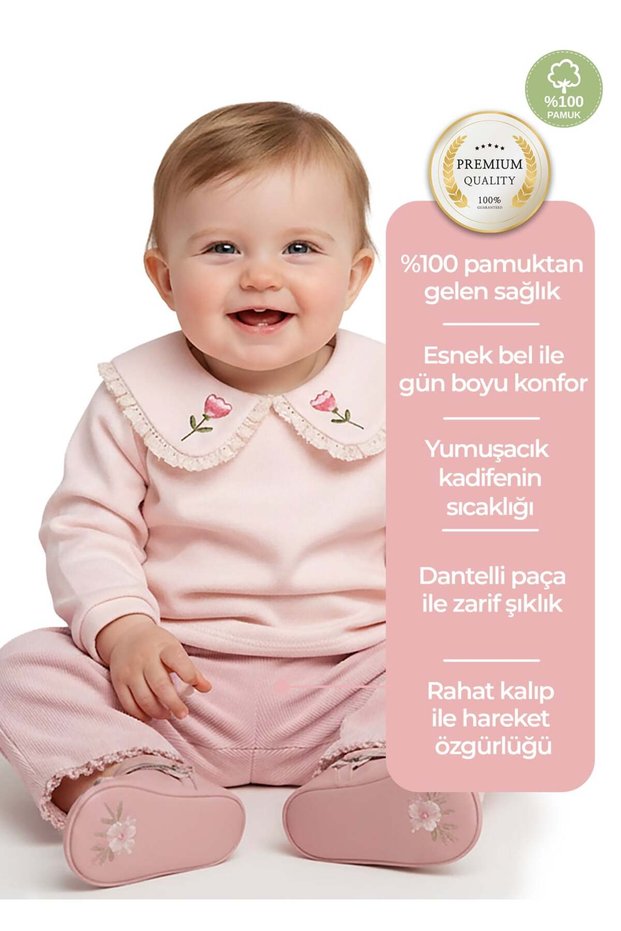 Velvet Lace Trimmed Leg Dusty Rose Winter Baby Girl Pants