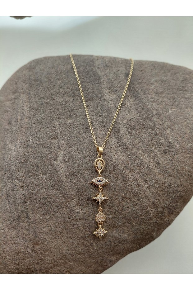 Zircon Stone Luck Y Necklace