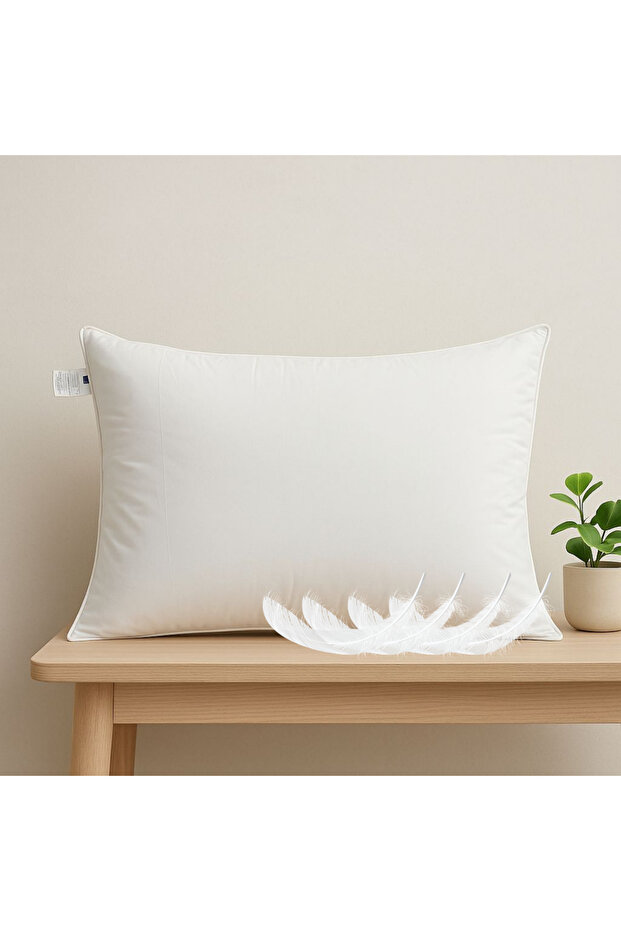 Premium 2-Piece Duck Down Feather Pillow – Hotel Quality Comfort | Standard Size 70x50 cm - White