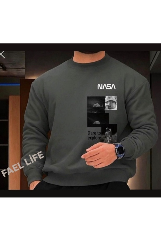 Unisex Girls/Boys Sweatshirt Nasa Image Print Sweatshirt Oversized Print