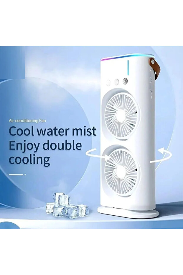 DX2608 2-in-1 Dual Mist Fan with 90° Rotation and Remote Control - 3