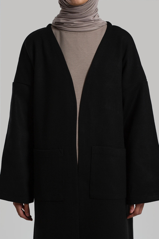 Çelik Örme Hırka - Siyah - 3