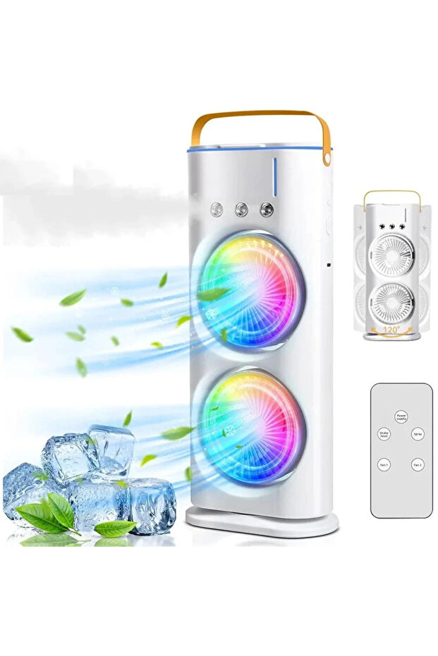 DX2608 2-in-1 Dual Mist Fan with 90° Rotation and Remote Control - 6