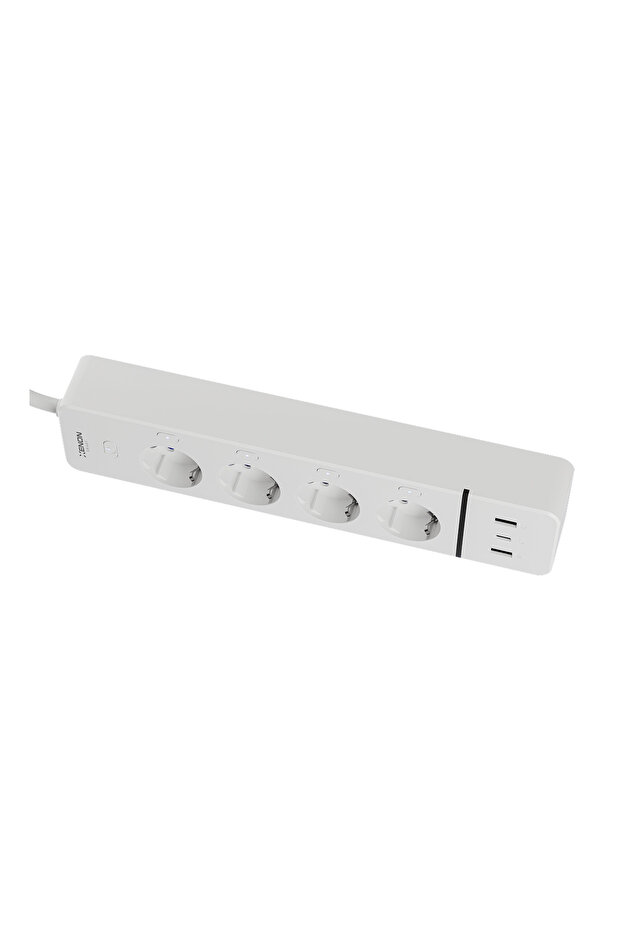 Smart Multi 4-Socket Wi-Fi 2 Usb-A and 1 Usb-C 3680W 180 cm Google and Alexa Mobile Control X7087 - 7