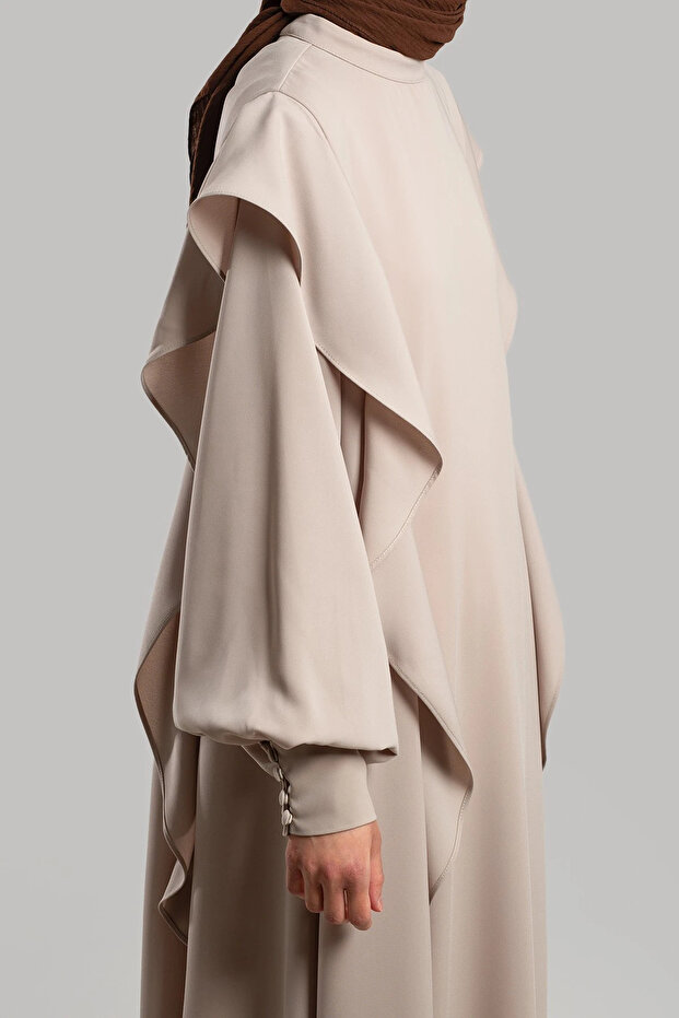 Rochie Volanlı Ferace - Stone - 5