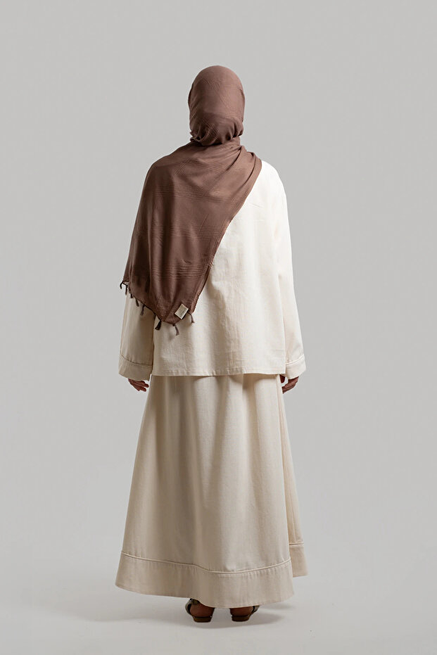 جاكيت كتان طبيعي - حجري - 7