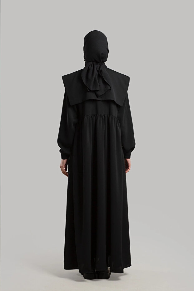 Rochie cu guler Ferace - Negru - 8