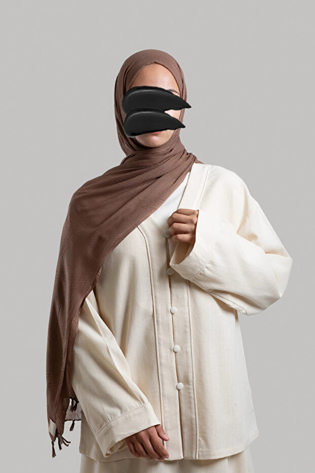 جاكيت كتان طبيعي - حجري - 5