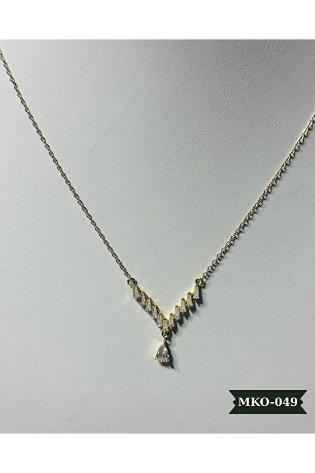 Diamond Stone Steel Necklace