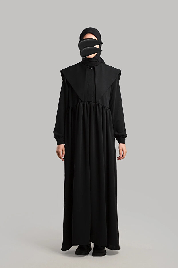 Rochie cu guler Ferace - Negru - 2