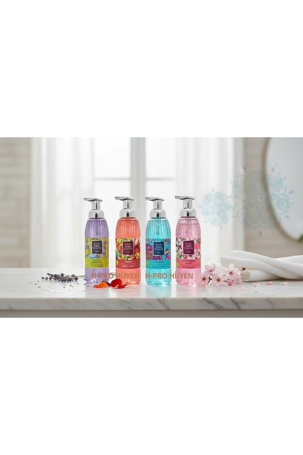 4-Pack Foam Soap Lavender, Amber, Ocean, Japanese Cherry Blossom 500 ml