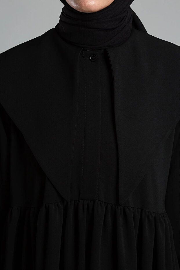 Rochie cu guler Ferace - Negru - 3