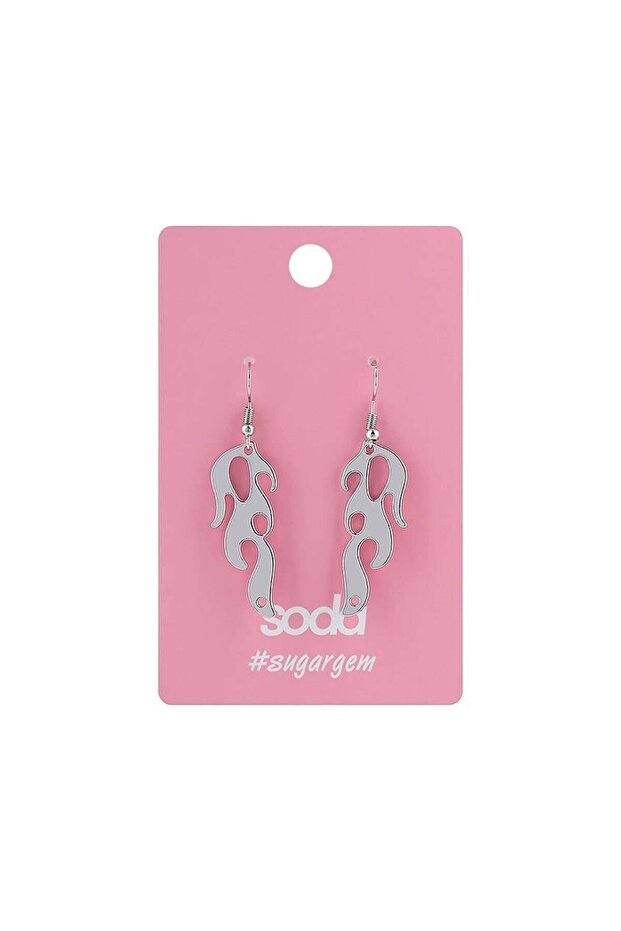 Earrings Fire Silver Color Sugargem