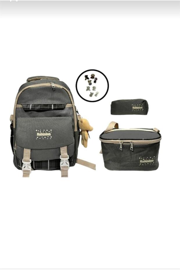 مجموعة حقائب مدرسية للمدرسة الابتدائية مكونة من 3 قطع من Rlx-1396 (حقيبة ظهر + صندوق غداء + حامل أقلام)