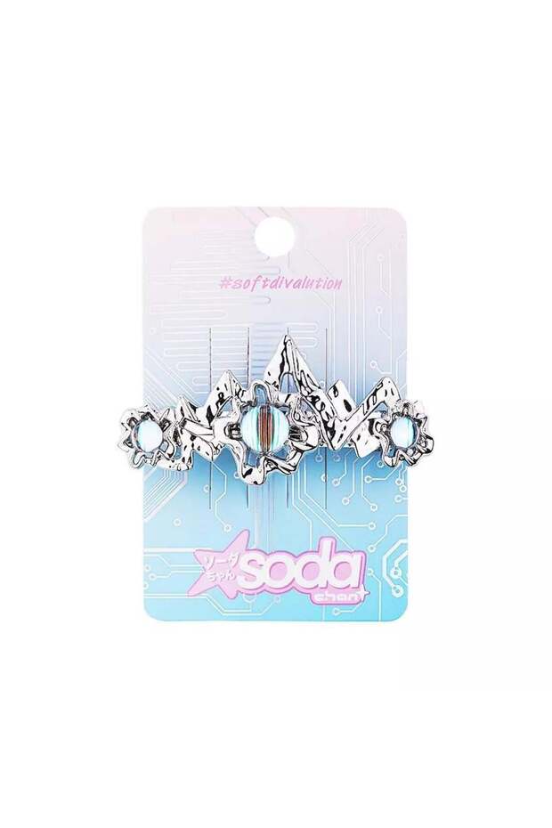 Hair Clip Soda-Chan Purple Crystal Softdivalution