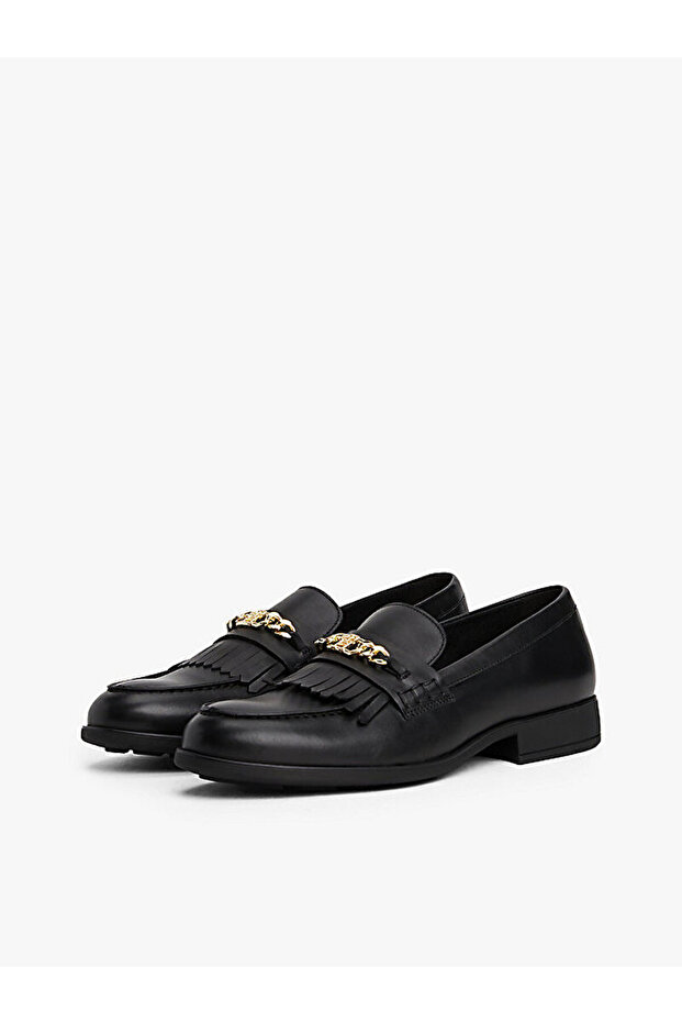 Leather TH Monogram Chain Loafers - 2