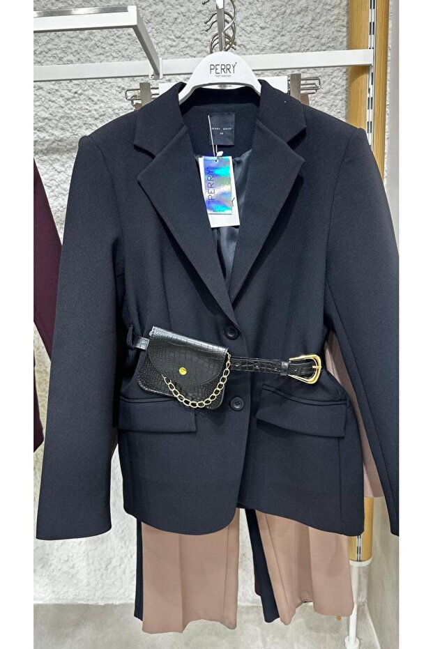 Kemerli Çantalı Ceket - 3