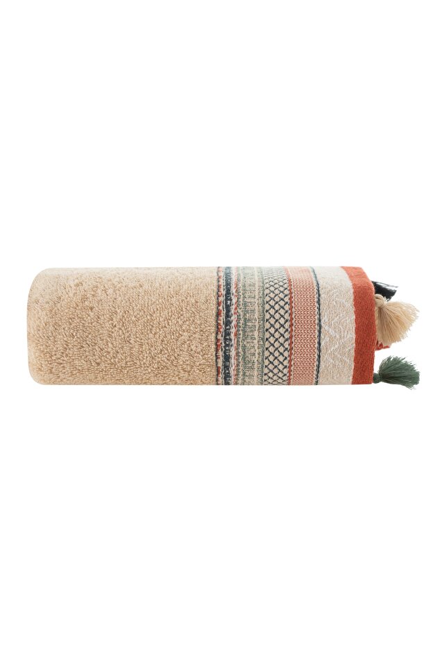 Lisa Beige Tasseled Face Towel 50X80 cm