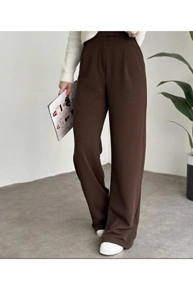 Wish - L Stretch Fabric Velcro Closure Palazzo Pants