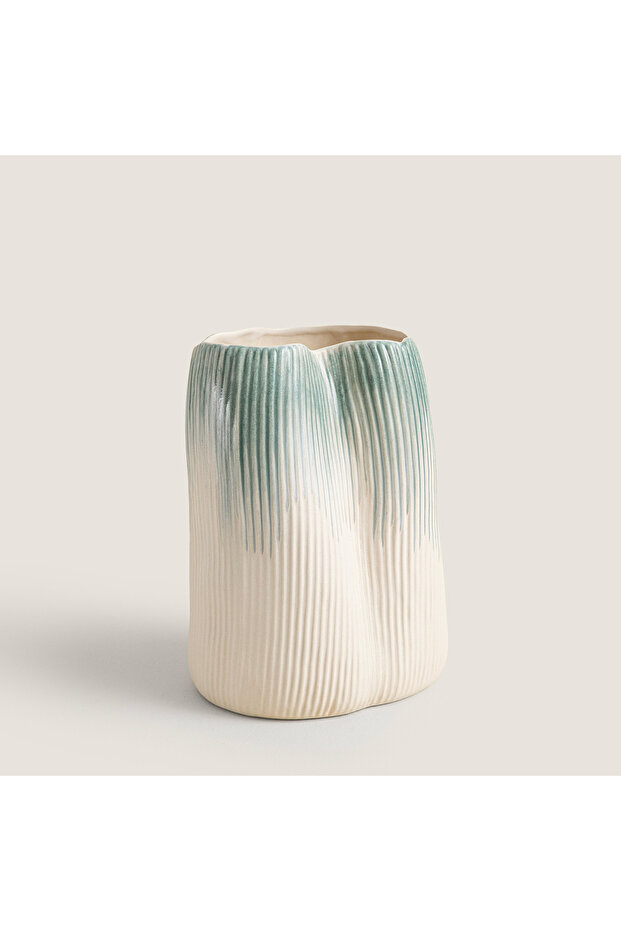 فازة فليب صغيرة باللون البيج/الأزرق - 3