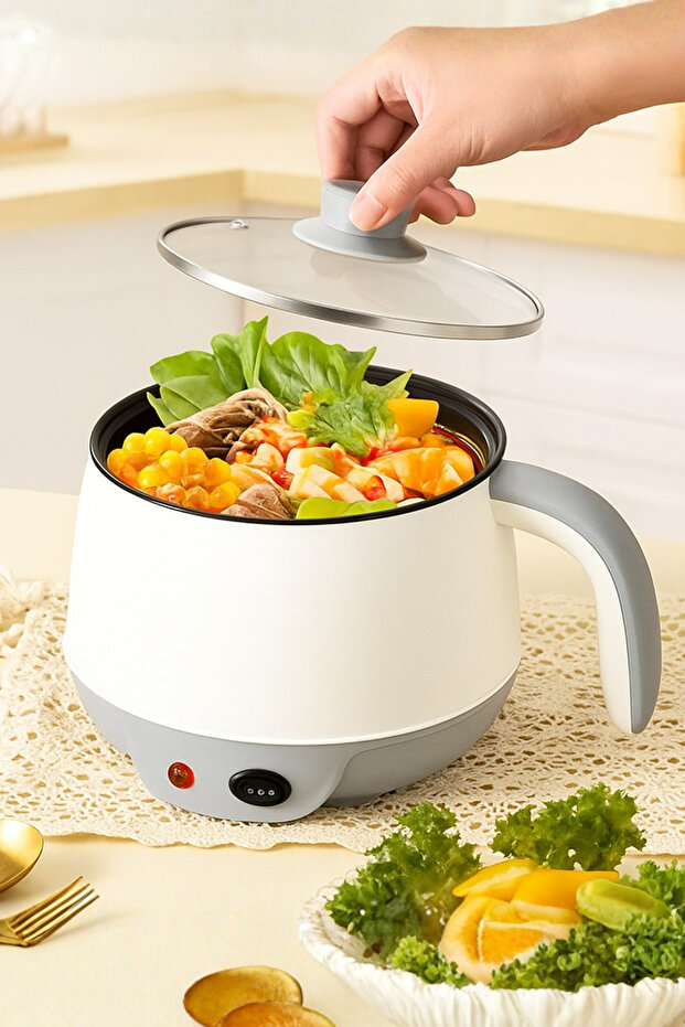 Eggs Boiler Electric Cooking Pot with Glass Lid Noodles Cooker - 1.5L