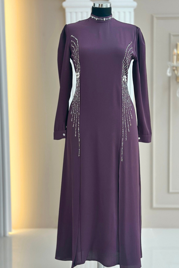 Duru Abiye Elbise Violet - 3