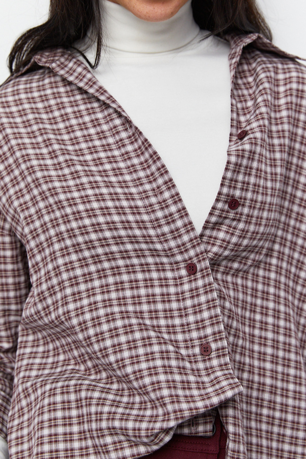 Ekose Oversize Gömlek - 5