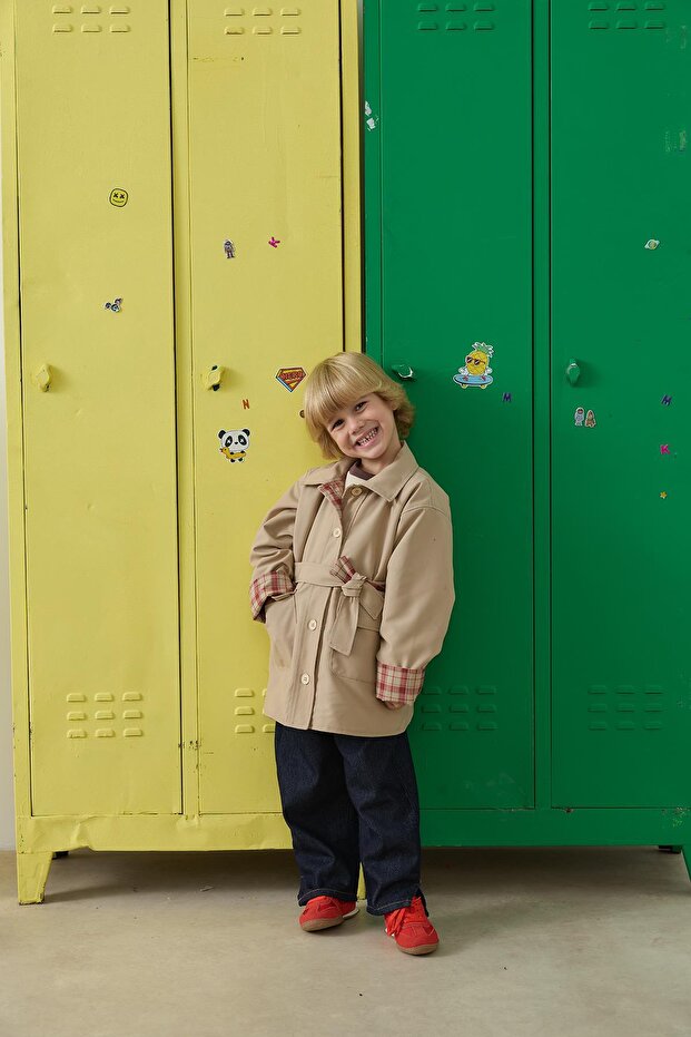 Çift Taraflı Trençkot - camel - 5