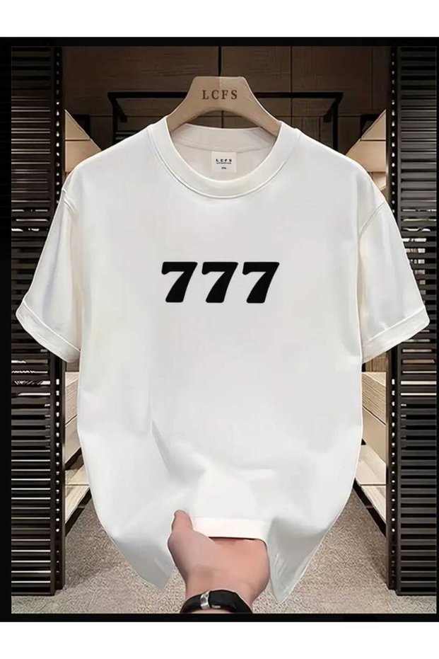 Men's 777 Number Printed T-Shirt