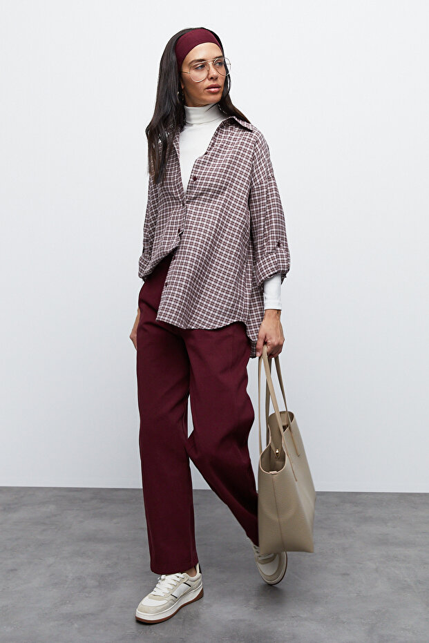 Ekose Oversize Gömlek - 2