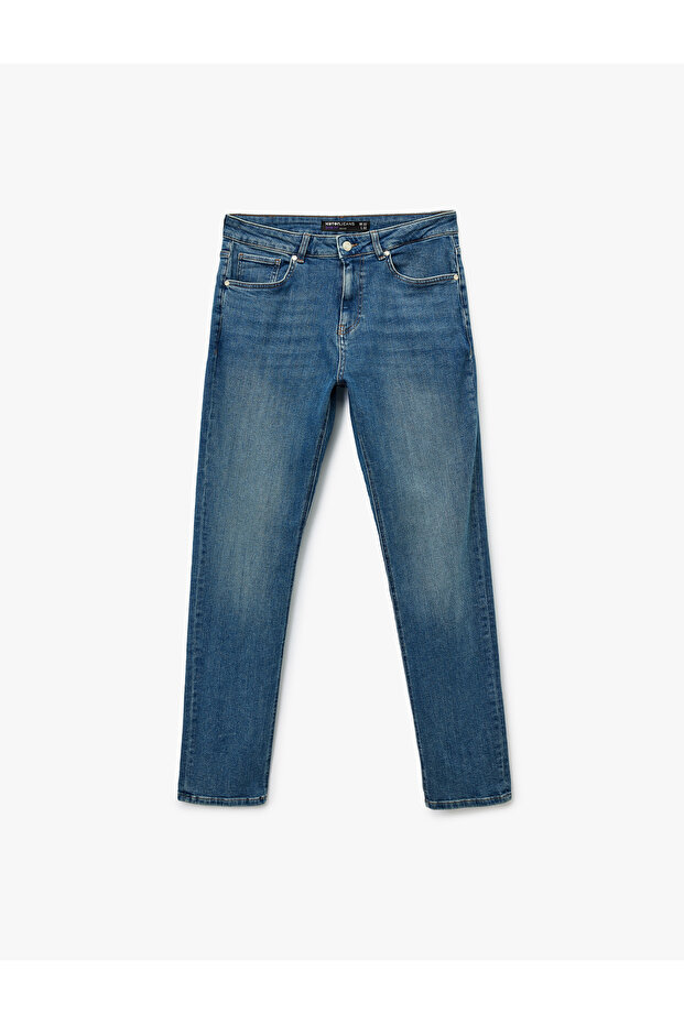 Normal Waist Cotton Slim Fit Jean Trousers - Brad Jean