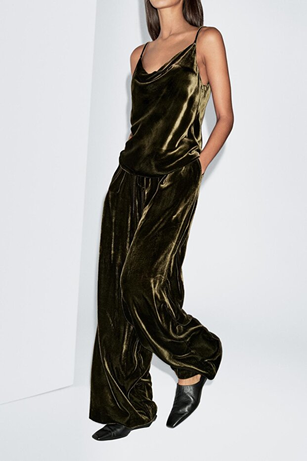 Drapeli kadife top - 3