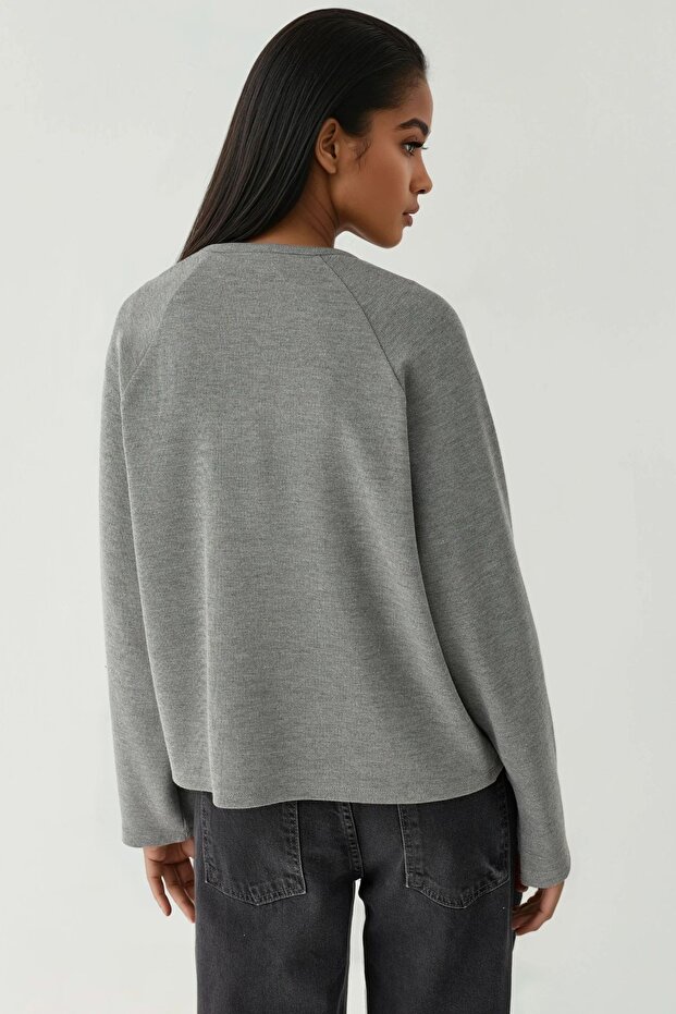 Comfortable Patterned Half Placket Buttoned Basic Long Sleeve T-Shirt - 4