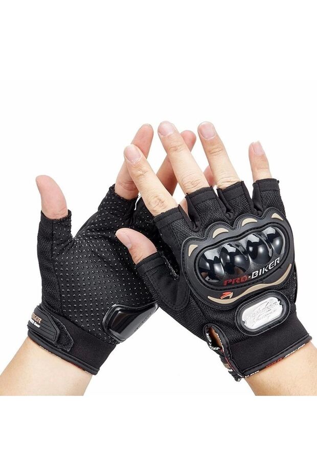 Black Half Gloves Short Tactical Sports Motorcycle Cycling Gloves Promid