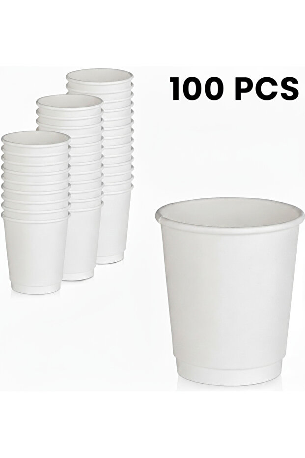 Double Wall Paper Cups , 8 oz Capacity, White
