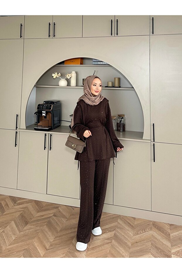 Melora Scuba Stone Hijab Top and Bottom Set